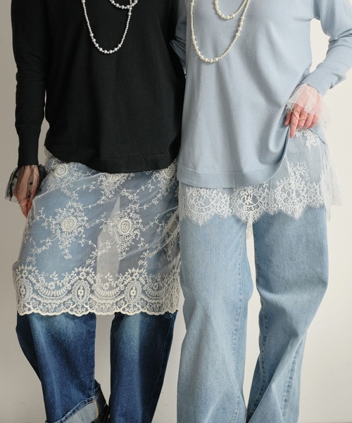 ZAKKA-BOX(ザッカボックス)の「レイヤードレーススカート(スカート・レディース・アイボリー/オフホワイト/ホワイト系その他・FREE)」の19枚目の写真