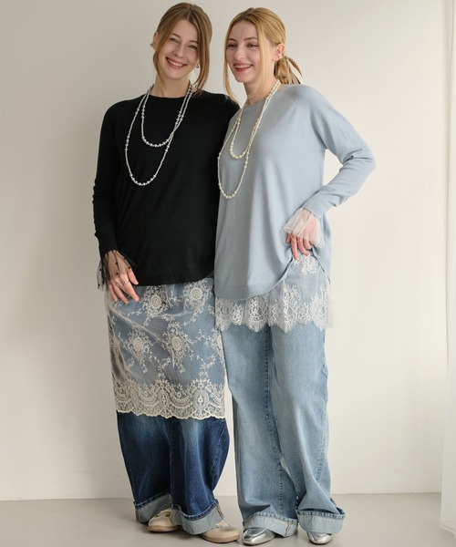 ZAKKA-BOX(ザッカボックス)の「レイヤードレーススカート(スカート・レディース・アイボリー/オフホワイト/ホワイト系その他・FREE)」の18枚目の写真