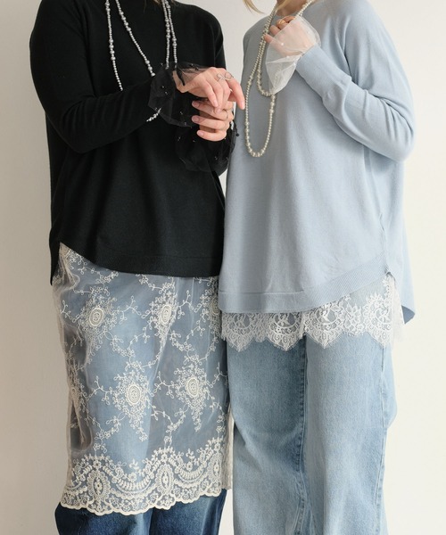 ZAKKA-BOX(ザッカボックス)の「レイヤードレーススカート(スカート・レディース・アイボリー/オフホワイト/ホワイト系その他・FREE)」の20枚目の写真