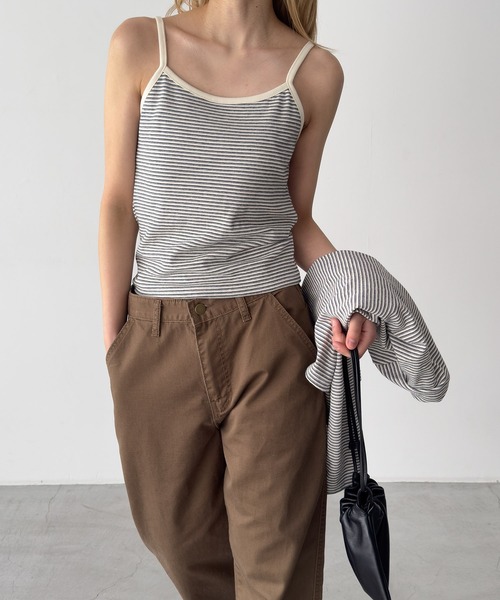 CANAL JEAN（キャナルジーン）の「SLEEK　細ボーダーアンサンブル（アンサンブル・レディース・アイボリー/ネイビー・ONE SIZE）」の9枚目の写真