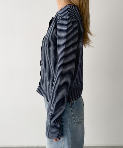 CANAL JEAN（キャナルジーン）の「SLEEK　細ボーダーアンサンブル（アンサンブル・レディース・アイボリー/ネイビー・ONE SIZE）」の12枚目の写真