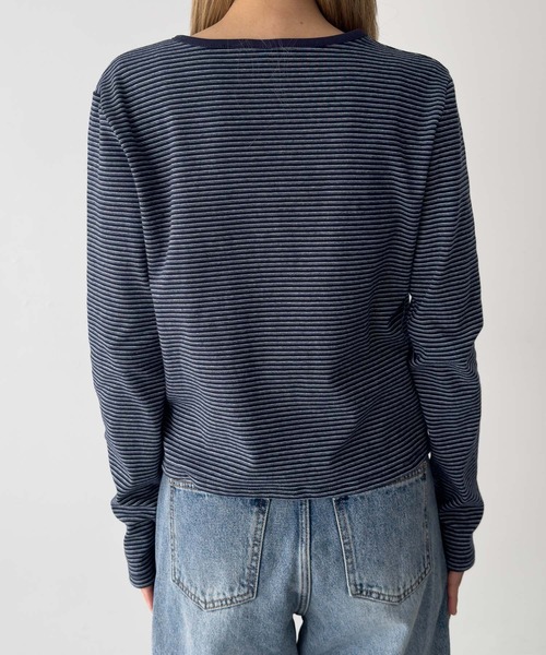 CANAL JEAN（キャナルジーン）の「SLEEK　細ボーダーアンサンブル（アンサンブル・レディース・アイボリー/ネイビー・ONE SIZE）」の13枚目の写真