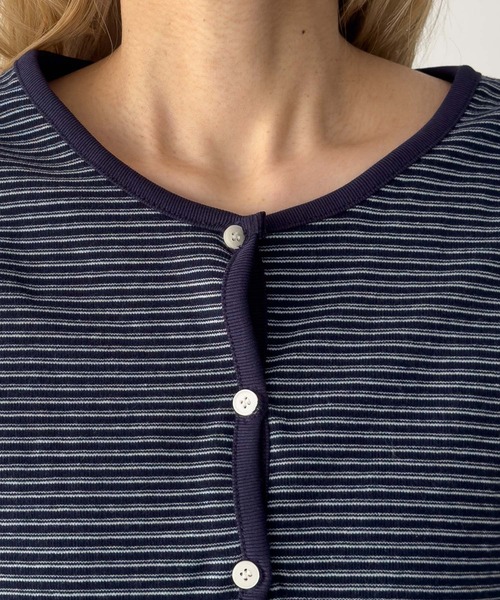 CANAL JEAN（キャナルジーン）の「SLEEK　細ボーダーアンサンブル（アンサンブル・レディース・アイボリー/ネイビー・ONE SIZE）」の14枚目の写真