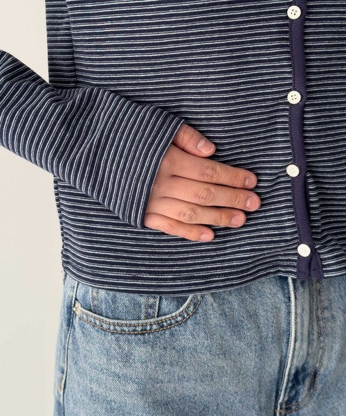 CANAL JEAN（キャナルジーン）の「SLEEK　細ボーダーアンサンブル（アンサンブル・レディース・アイボリー/ネイビー・ONE SIZE）」の15枚目の写真