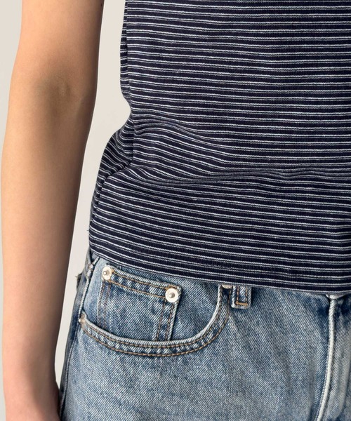 CANAL JEAN（キャナルジーン）の「SLEEK　細ボーダーアンサンブル（アンサンブル・レディース・アイボリー/ネイビー・ONE SIZE）」の19枚目の写真