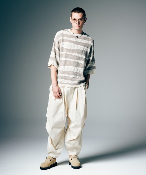 glamb(グラム)の「Random Border Summer Knit / ランダムボーダーサマーニット(ニット/セーター・メンズ・ホワイト/レッド・M/L)」の10枚目の写真