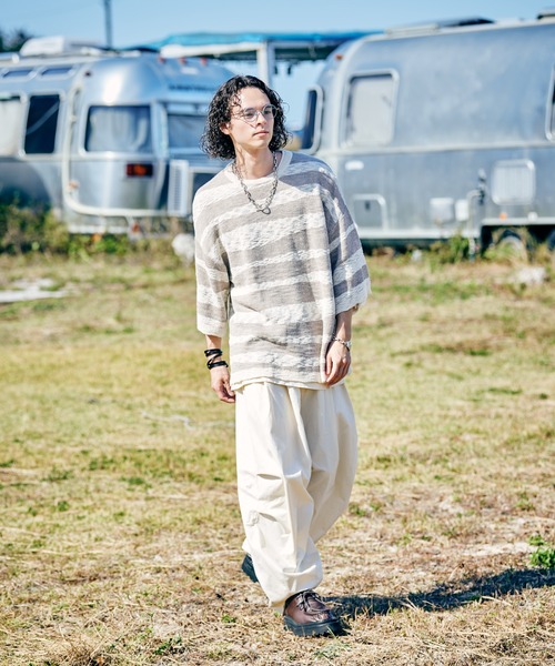 glamb(グラム)の「Random Border Summer Knit / ランダムボーダーサマーニット(ニット/セーター・メンズ・ホワイト/レッド・M/L)」の14枚目の写真
