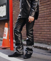 Wrangler/ラングラー 77MWZ LEATHER【ゴートレザー】/フレアーパンツ