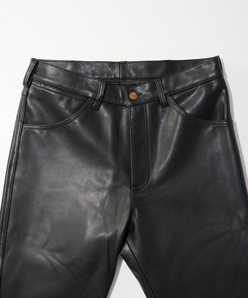 Lee（リー）の「Wrangler/ラングラー 77MWZ LEATHER【ゴートレザー】/フレアーパンツ（その他パンツ・メンズ・ブラック・28/30/32/34/36）」の5枚目の写真