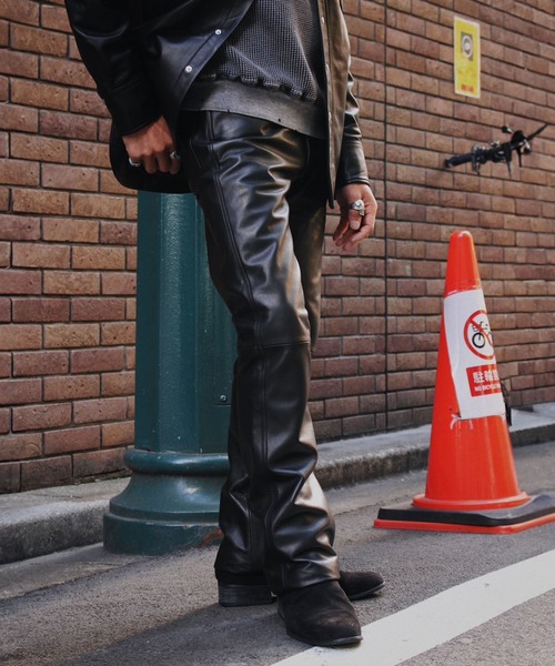 Lee（リー）の「Wrangler/ラングラー 77MWZ LEATHER【ゴートレザー】/フレアーパンツ（その他パンツ・メンズ・ブラック・28/30/32/34/36）」の9枚目の写真