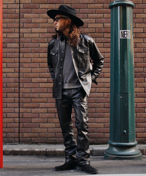 Lee（リー）の「Wrangler/ラングラー 77MWZ LEATHER【ゴートレザー】/フレアーパンツ（その他パンツ・メンズ・ブラック・28/30/32/34/36）」の10枚目の写真