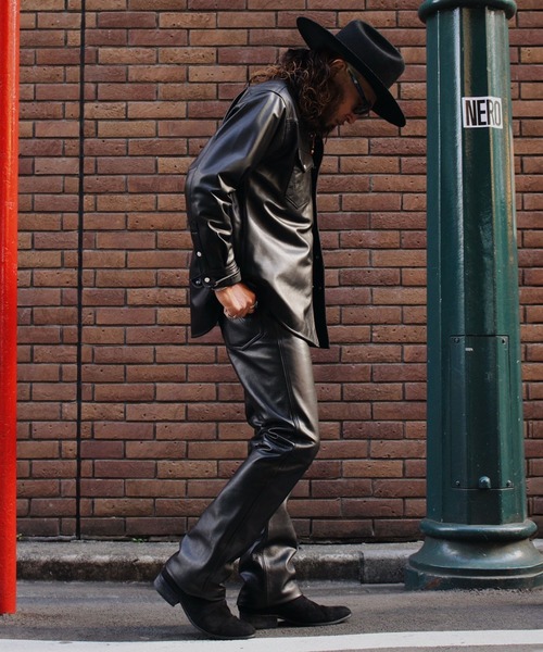 Lee（リー）の「Wrangler/ラングラー 77MWZ LEATHER【ゴートレザー】/フレアーパンツ（その他パンツ・メンズ・ブラック・28/30/32/34/36）」の11枚目の写真