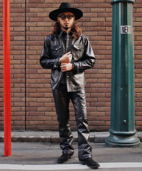 Lee（リー）の「Wrangler/ラングラー 77MWZ LEATHER【ゴートレザー】/フレアーパンツ（その他パンツ・メンズ・ブラック・28/30/32/34/36）」の12枚目の写真