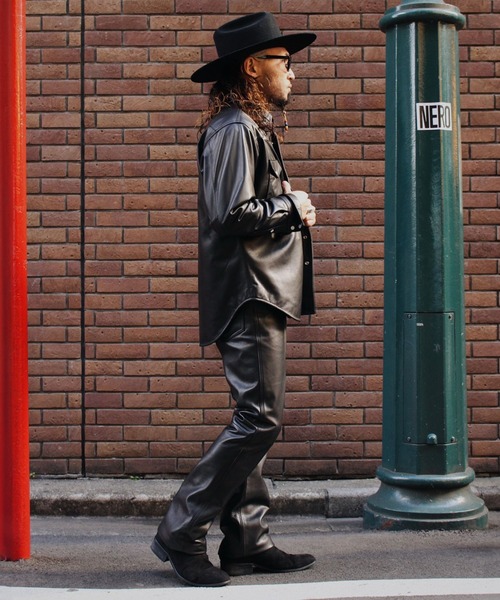 Lee（リー）の「Wrangler/ラングラー 77MWZ LEATHER【ゴートレザー】/フレアーパンツ（その他パンツ・メンズ・ブラック・28/30/32/34/36）」の13枚目の写真
