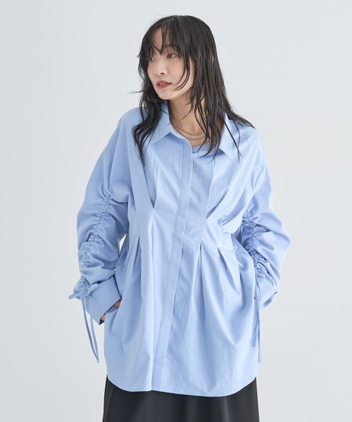 セール】【WEB限定】ドロストシャーリングウエストタックシャツⅡ