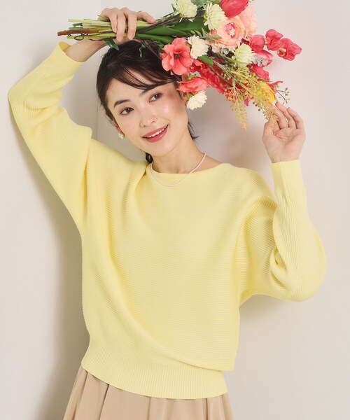 ITS'DEMO（イッツデモ）の「【洗濯機OK】花粉防止リブドルマンニット（ニット/セーター・レディース・ライトイエロー系/ピンク/ピンク系/オフホワイト/ブルー・00）」の3枚目の写真