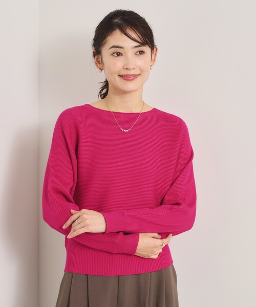 ITS'DEMO（イッツデモ）の「【洗濯機OK】花粉防止リブドルマンニット（ニット/セーター・レディース・ライトイエロー系/ピンク/ピンク系/オフホワイト/ブルー・00）」の5枚目の写真