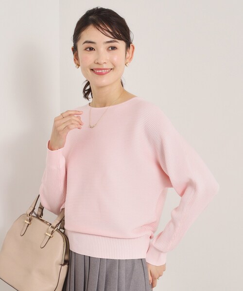 ITS'DEMO（イッツデモ）の「【洗濯機OK】花粉防止リブドルマンニット（ニット/セーター・レディース・ライトイエロー系/ピンク/ピンク系/オフホワイト/ブルー・00）」の4枚目の写真