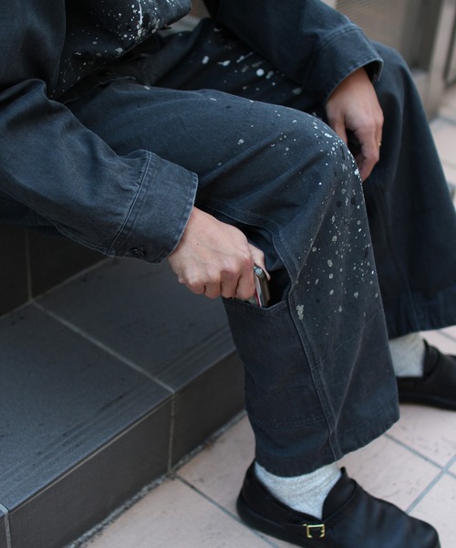 Snow Peak（スノーピーク）の「Snow Peak / Sulfur Dyed Fade Painted Pants フェードペイントパンツ（カーゴパンツ・メンズ・チャコール/ホワイト・S/M/L/XL）」の11枚目の写真