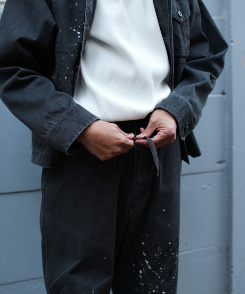 Snow Peak（スノーピーク）の「Snow Peak / Sulfur Dyed Fade Painted Pants フェードペイントパンツ（カーゴパンツ・メンズ・チャコール/ホワイト・S/M/L/XL）」の12枚目の写真