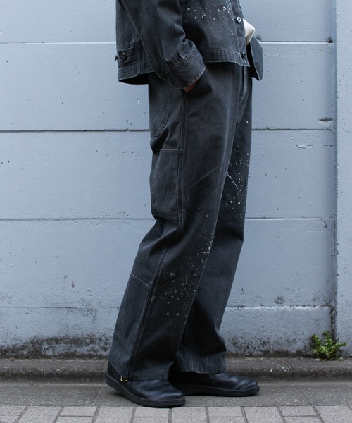 Snow Peak（スノーピーク）の「Snow Peak / Sulfur Dyed Fade Painted Pants フェードペイントパンツ（カーゴパンツ・メンズ・チャコール/ホワイト・S/M/L/XL）」の8枚目の写真