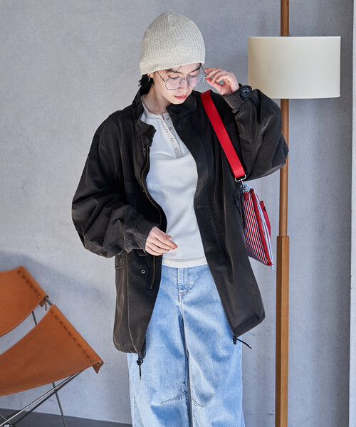 M-65 フェード加工 ショートモッズコート　ピンク FREAK'S STORE（フリークスストア） モッズコート コート M-65