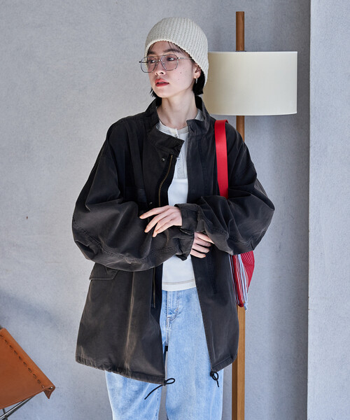 FREAK'S STORE（フリークスストア）の「M-65 フェード加工 ショートモッズコート（モッズコート・レディース・ブラック/ピンク/ブルー/オリーブ・ﾌﾘ-）」の9枚目の写真