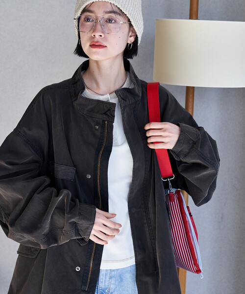FREAK'S STORE（フリークスストア）の「M-65 フェード加工 ショートモッズコート（モッズコート・レディース・ブラック/ピンク/ブルー/オリーブ・ﾌﾘ-）」の13枚目の写真