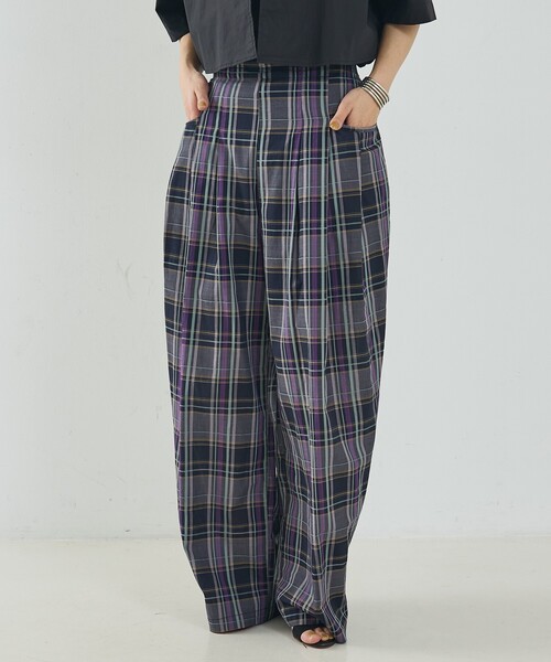 NOMINE(ノミネ)の「【セットアップ対応】チェック タックパンツ(その他パンツ・レディース・ブラウン/ダークネイビー・S/M)」の15枚目の写真