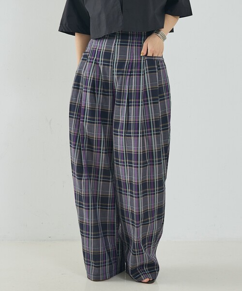 NOMINE(ノミネ)の「【セットアップ対応】チェック タックパンツ(その他パンツ・レディース・ブラウン/ダークネイビー・S/M)」の16枚目の写真