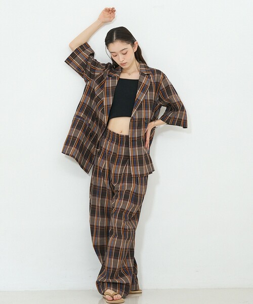 NOMINE(ノミネ)の「【セットアップ対応】チェック タックパンツ(その他パンツ・レディース・ブラウン/ダークネイビー・S/M)」の20枚目の写真