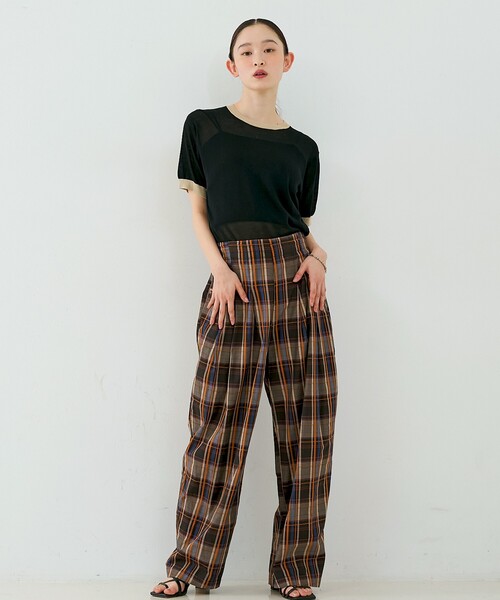 NOMINE(ノミネ)の「【セットアップ対応】チェック タックパンツ(その他パンツ・レディース・ブラウン/ダークネイビー・S/M)」の22枚目の写真