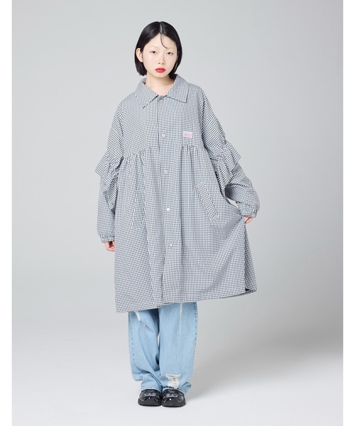 Little sunny bite(リトルサニーバイト)の「【8】【it】【Little Sunny Bite】checker long jacket(ブルゾン・レディース・ピンク/ブラック/ブルー・MEDIUM/SMALL)」の4枚目の写真