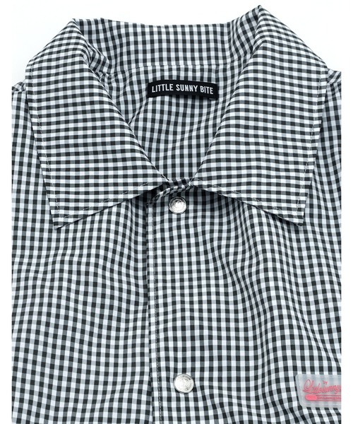 Little sunny bite(リトルサニーバイト)の「【8】【it】【Little Sunny Bite】checker long jacket(ブルゾン・レディース・ピンク/ブラック/ブルー・MEDIUM/SMALL)」の7枚目の写真