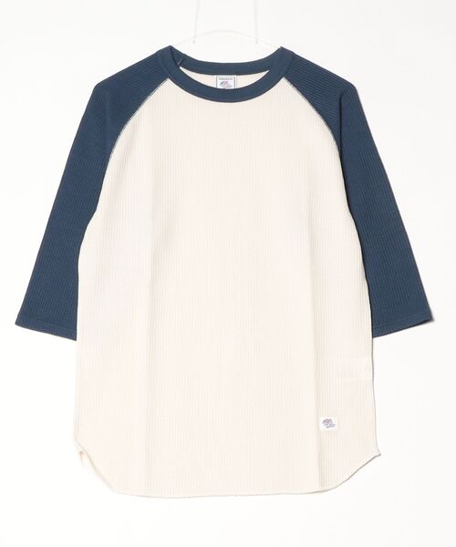 ALWAYS GOOD TIME(オルウェイズグッドタイム)の「【JEMORGAN / ジェーイーモーガン】ワッフルラグラン配色ベースボール7分袖Tシャツ(Tシャツ/カットソー・メンズ・モカ/ネイビー/ナチュラル/杢グレー/オフホワイト・M/L/XL/S)」の5枚目の写真