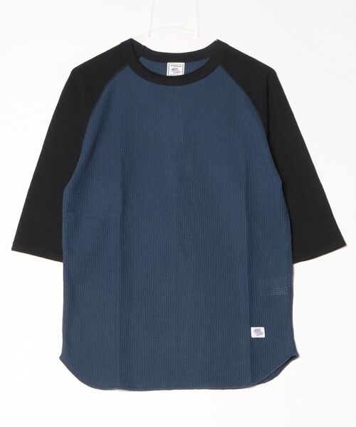 ALWAYS GOOD TIME(オルウェイズグッドタイム)の「【JEMORGAN / ジェーイーモーガン】ワッフルラグラン配色ベースボール7分袖Tシャツ(Tシャツ/カットソー・メンズ・モカ/ネイビー/ナチュラル/杢グレー/オフホワイト・M/L/XL/S)」の1枚目の写真