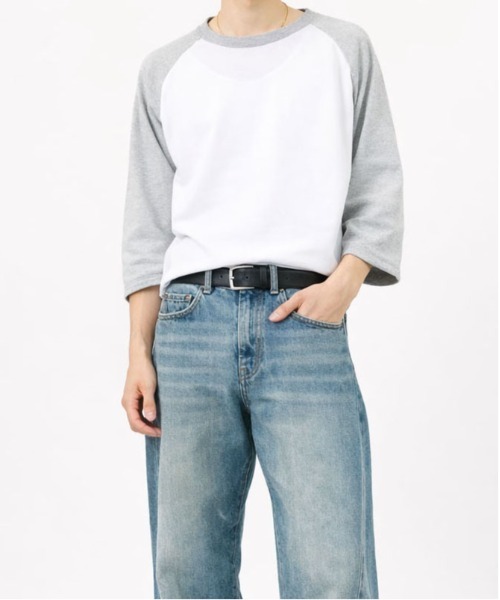 ALWAYS GOOD TIME(オルウェイズグッドタイム)の「【JEMORGAN / ジェーイーモーガン】ワッフルラグラン配色ベースボール7分袖Tシャツ(Tシャツ/カットソー・メンズ・モカ/ネイビー/ナチュラル/杢グレー/オフホワイト・M/L/XL/S)」の7枚目の写真