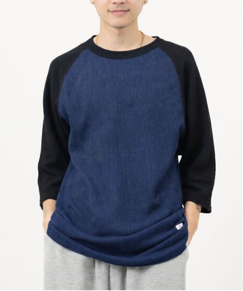 ALWAYS GOOD TIME(オルウェイズグッドタイム)の「【JEMORGAN / ジェーイーモーガン】ワッフルラグラン配色ベースボール7分袖Tシャツ(Tシャツ/カットソー・メンズ・モカ/ネイビー/ナチュラル/杢グレー/オフホワイト・M/L/XL/S)」の10枚目の写真
