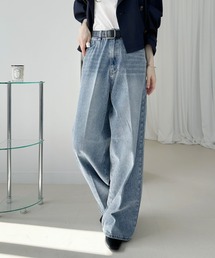 Ada.（エイダ）の「センタープレス ワイド デニムパンツ（デニムパンツ）」