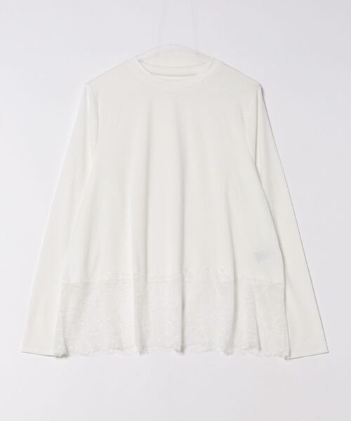 cepo(セポ)の「〈レイヤードコーデの必需品♪〉天竺レースロングスリーブTee(Tシャツ/カットソー・レディース・オフホワイト/ブラック・M)」の10枚目の写真