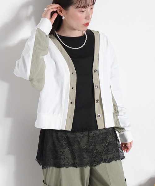 cepo(セポ)の「〈レイヤードコーデの必需品♪〉天竺レースロングスリーブTee(Tシャツ/カットソー・レディース・オフホワイト/ブラック・M)」の20枚目の写真