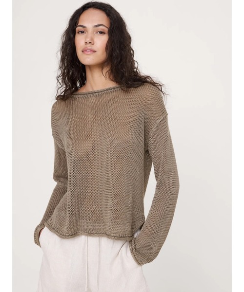 Banana Republic(バナナリパブリック)の「エアルーム リネン ボートネック セーター(ニット/セーター・レディース・ベージュ/オリーブ/ベージュ系その他・L/M/S/XS)」の3枚目の写真