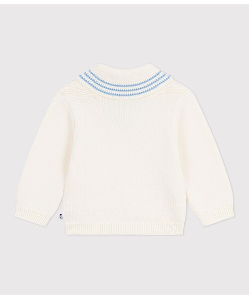 PETIT BATEAU(プチバトー)の「ショールカラーニットプルオーバー(ニット/セーター・キッズ・オフホワイト・18MONTH/12MONTH/24MONTH/36MONTH)」の4枚目の写真