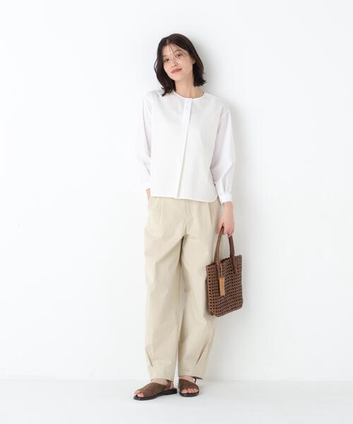 human woman（ヒューマンウーマン）の「◆【ウォッシャブル】カラミレーススキッパーブラウス（シャツ/ブラウス・レディース・ベージュ/ホワイト/ブラック・MEDIUM）」の20枚目の写真