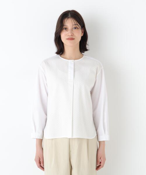 human woman（ヒューマンウーマン）の「◆【ウォッシャブル】カラミレーススキッパーブラウス（シャツ/ブラウス・レディース・ベージュ/ホワイト/ブラック・MEDIUM）」の19枚目の写真