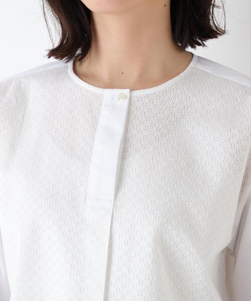 human woman（ヒューマンウーマン）の「◆【ウォッシャブル】カラミレーススキッパーブラウス（シャツ/ブラウス・レディース・ベージュ/ホワイト/ブラック・MEDIUM）」の16枚目の写真