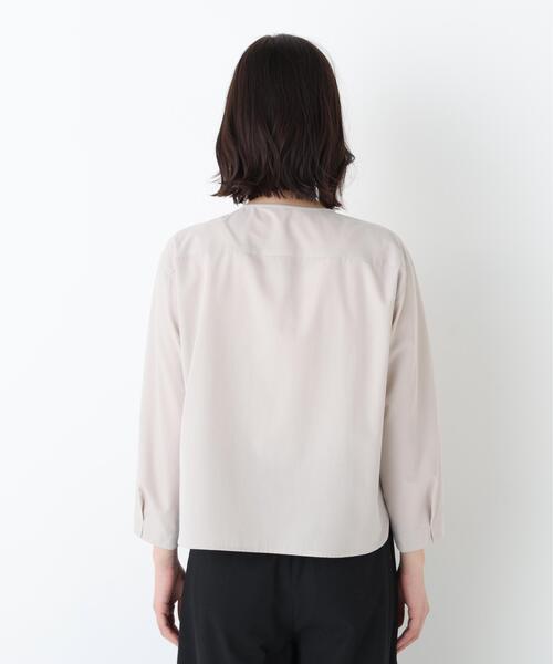 human woman（ヒューマンウーマン）の「◆【ウォッシャブル】カラミレーススキッパーブラウス（シャツ/ブラウス・レディース・ベージュ/ホワイト/ブラック・MEDIUM）」の7枚目の写真