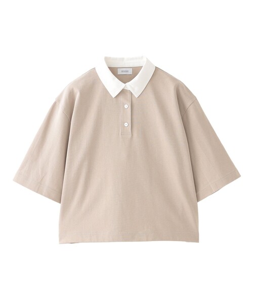 MACKINTOSH PHILOSOPHY(マッキントッシュ フィロソフィー)の「ラガーポロカットソー(Tシャツ/カットソー・レディース・ブラック/ベージュ/ダークネイビー・38)」の2枚目の写真