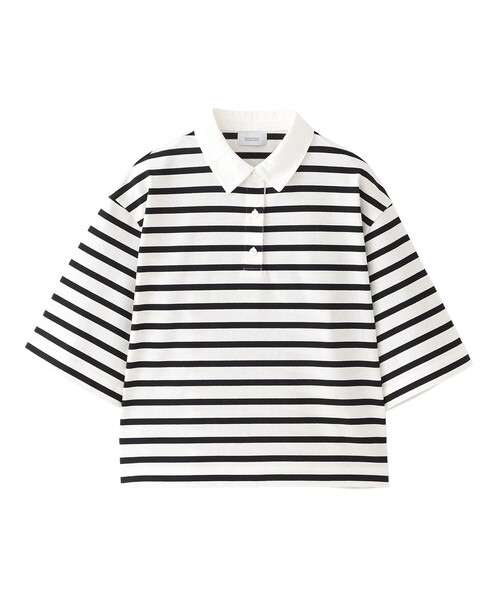 MACKINTOSH PHILOSOPHY(マッキントッシュ フィロソフィー)の「ラガーポロカットソー(Tシャツ/カットソー・レディース・ブラック/ベージュ/ダークネイビー・38)」の1枚目の写真