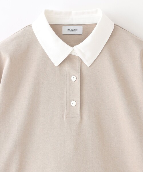 MACKINTOSH PHILOSOPHY(マッキントッシュ フィロソフィー)の「ラガーポロカットソー(Tシャツ/カットソー・レディース・ブラック/ベージュ/ダークネイビー・38)」の5枚目の写真